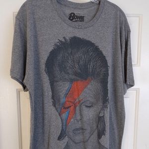 New Mens XL David Bowie  Heather Gray Graphic Tee